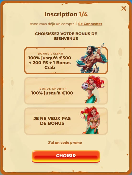 inscription posido casino